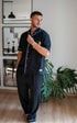 Men summer pajama set Black T-shirt + Pants